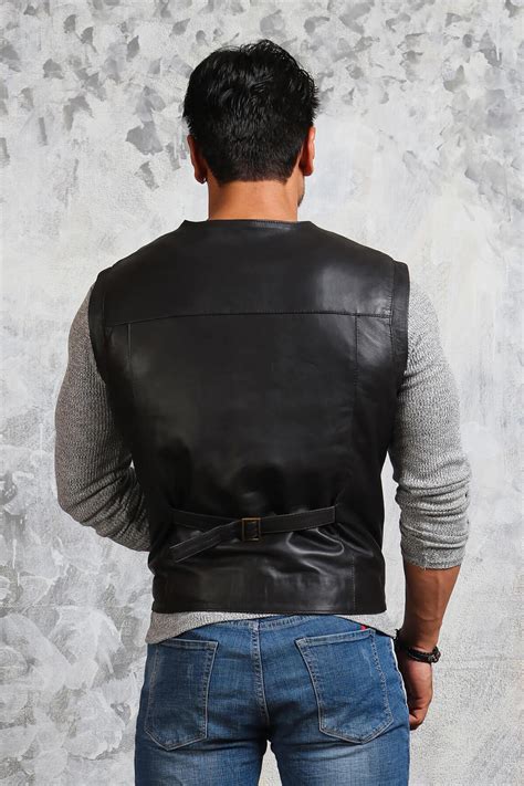 celine men's leather vest.